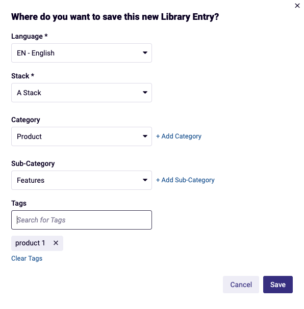 A_screenshot_of_the_Add_as_New_Entry_modal_with_Library_categorization_data_input_and_Tags_added.png